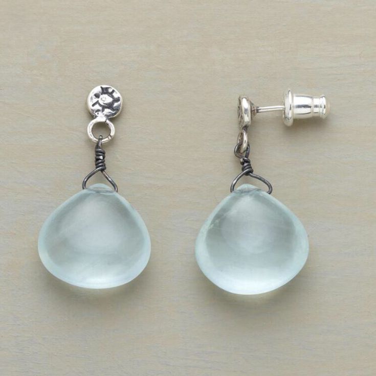 Orecchini in Argento con Pietra Luna Blu Vintage