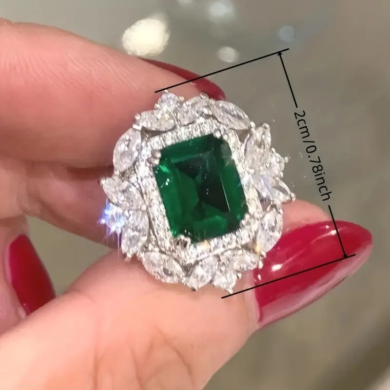 Orecchini Vivessa Elvryn | Color Oro Bianco e Verde Smeraldo