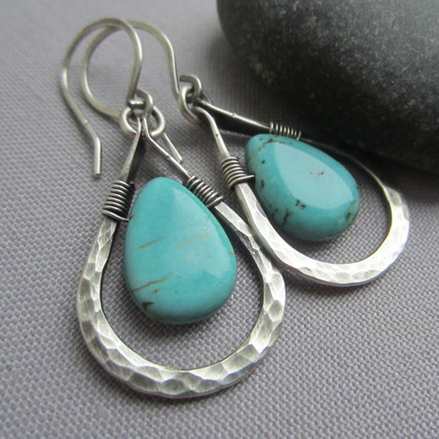 Orecchini in Argento con Turchese Naturale