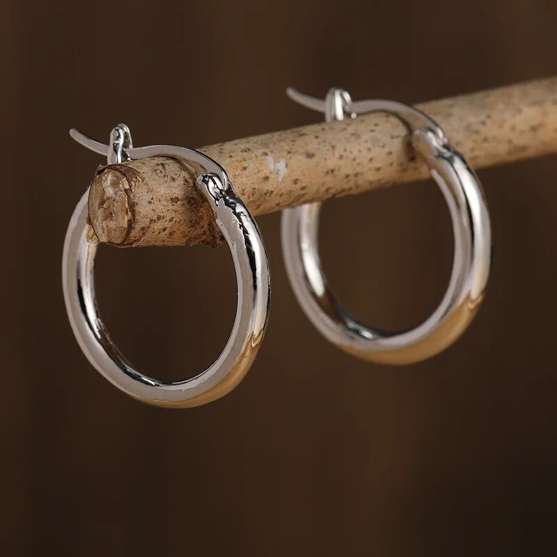 Orecchini a Cerchio in Oro e Argento