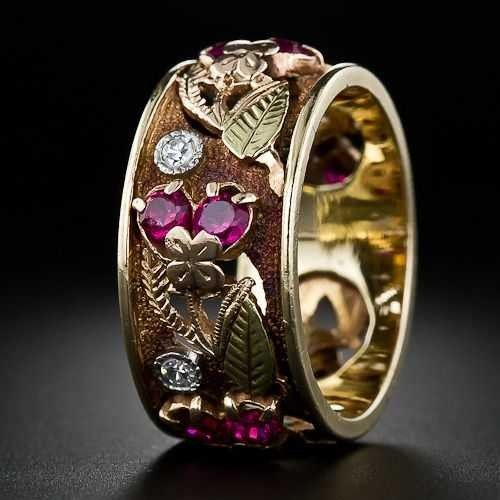 Anello Vintage Cuore e Fiore