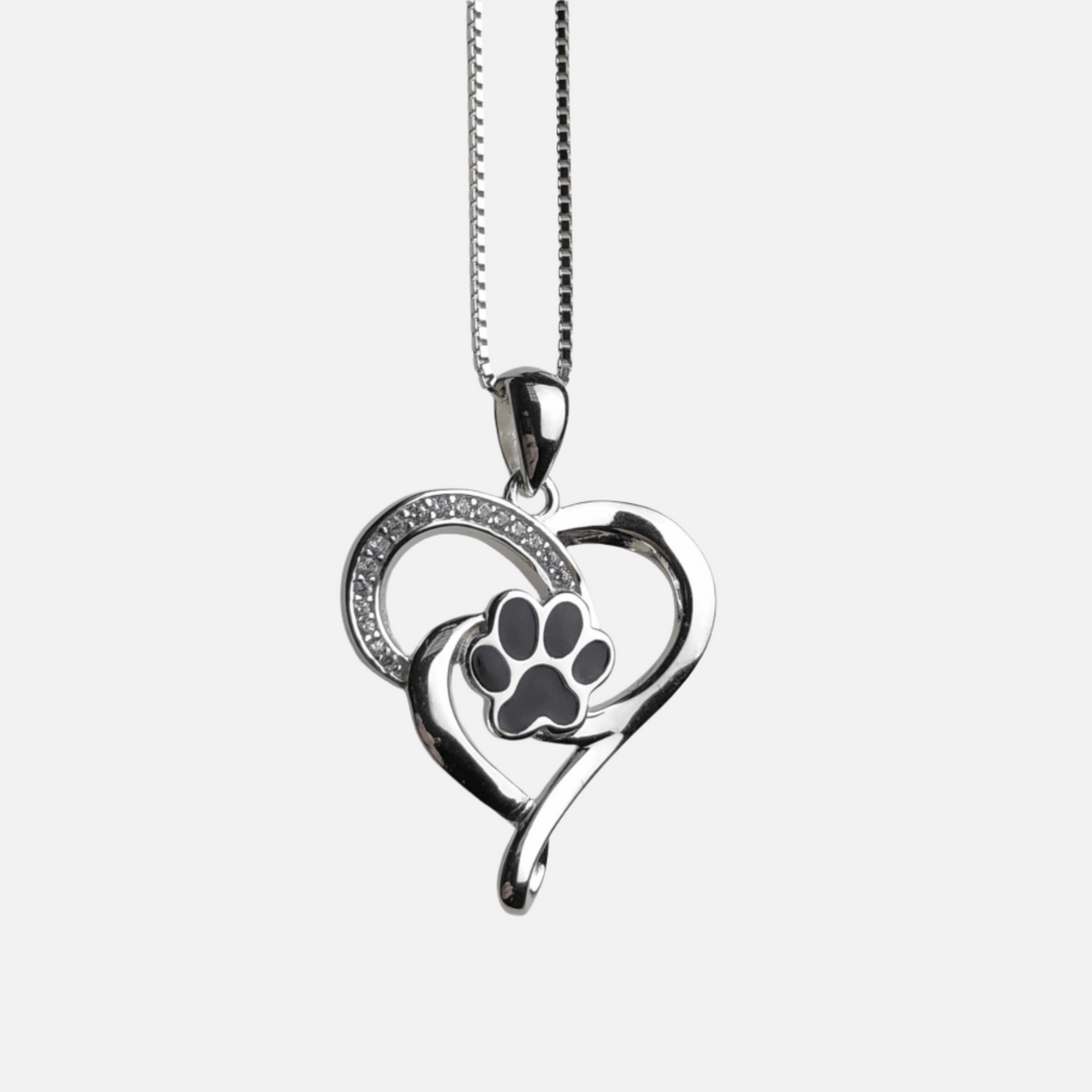 Collana Infinito con Cuore e Zampa in Acciaio Inox