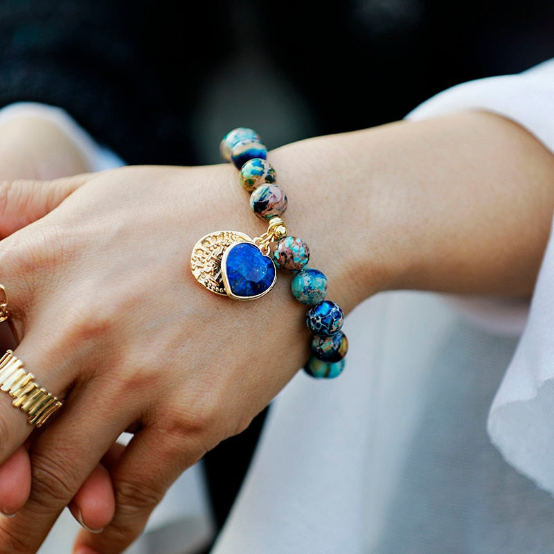 Bracciale con Charm a Cuore in Ametista Intensa