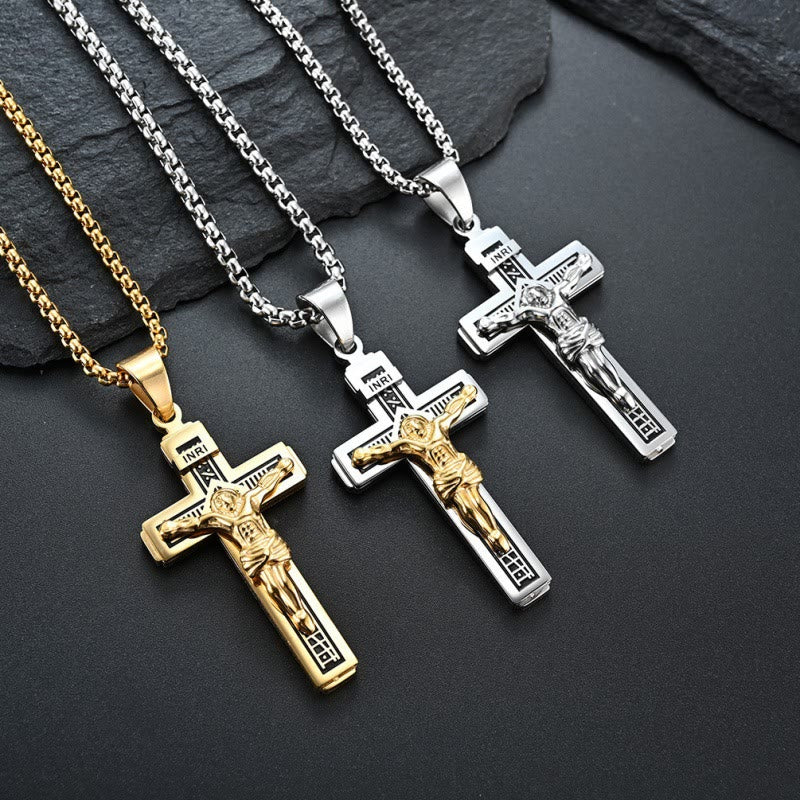 Collana Crocifisso in Titanio Craft Jesus Christianartworkshop