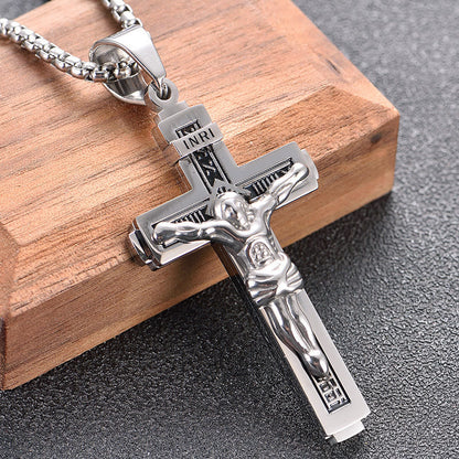 Collana Crocifisso in Titanio Craft Jesus Christianartworkshop