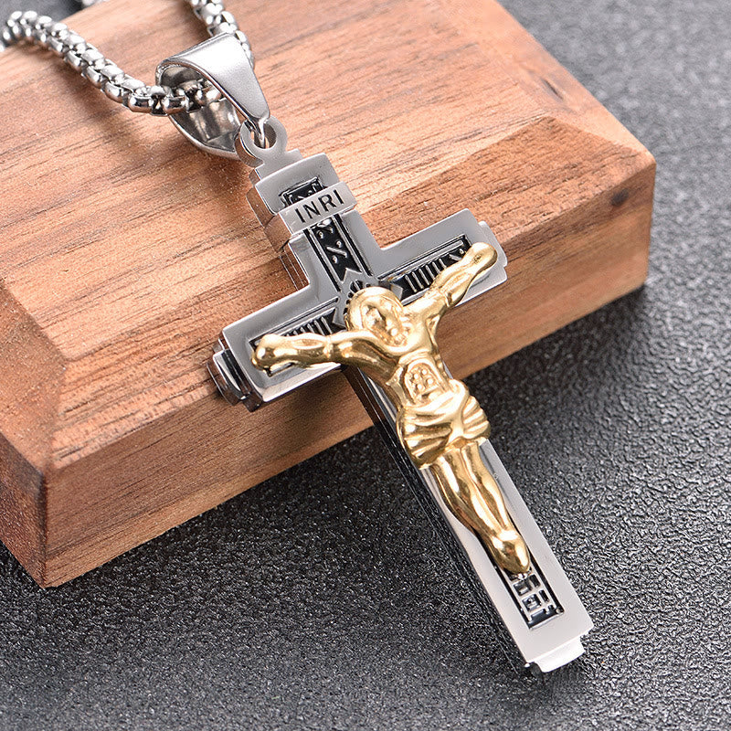 Collana Crocifisso in Titanio Craft Jesus Christianartworkshop