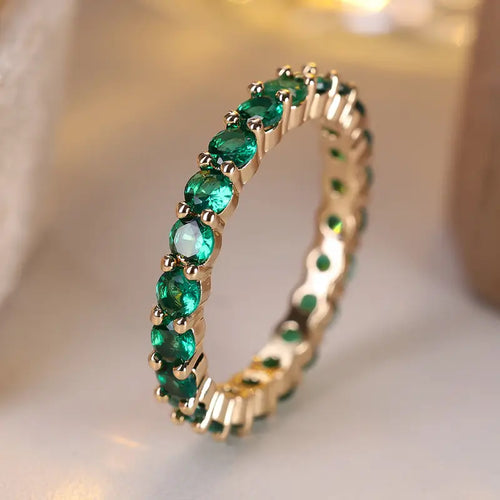 Anello Eternity in Oro e Smeraldo
