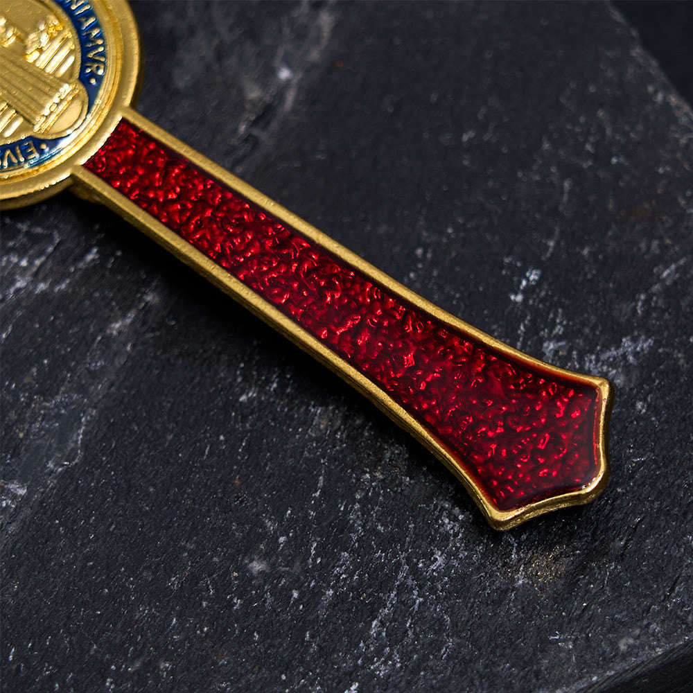 Collana con Croce in Stile Classico Rosso/Blu Pendente di Grande Dimensione (5 colori)