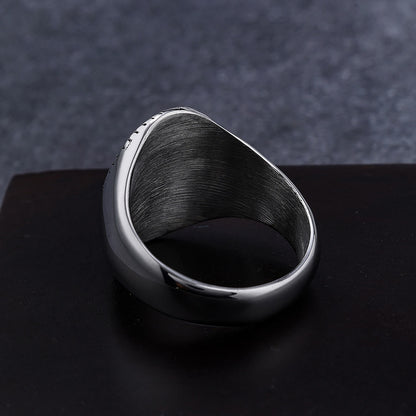 Anello in Titanio Crucifisso di Protezione e Forza Stile Retro