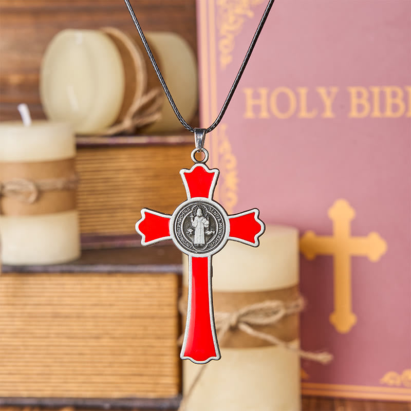 Collana con Pendente Croce di Protezione Divina in Stile Classico Multicolore (6 colori)