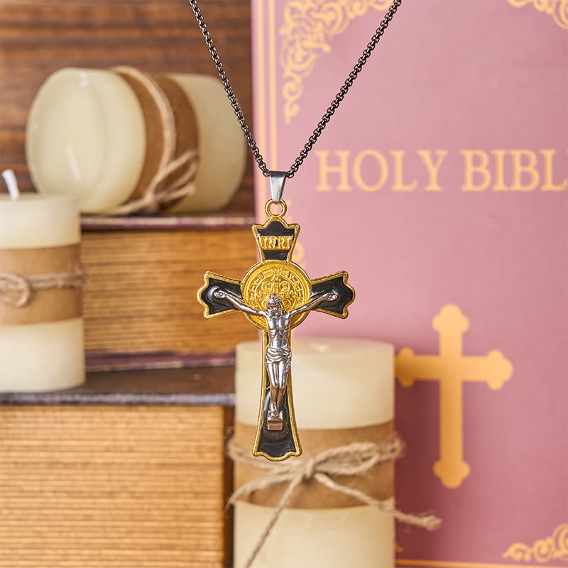 Collana con Pendente Croce di Protezione Divina in Stile Classico Multicolore (6 colori)