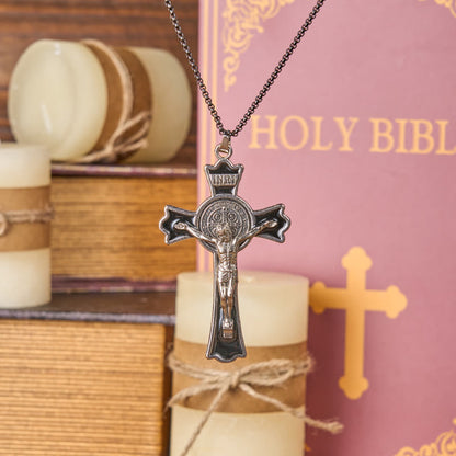 Collana con Pendente Croce di Protezione Divina in Stile Classico Multicolore (6 colori)