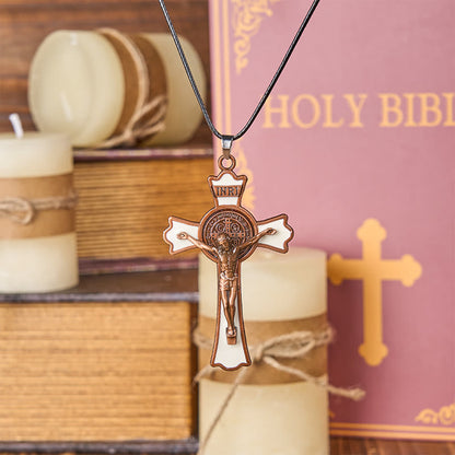Collana con Pendente Croce di Protezione Divina in Stile Classico Multicolore (6 colori)