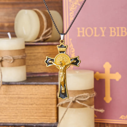 Collana con Pendente Croce di Protezione Divina in Stile Classico Multicolore (6 colori)