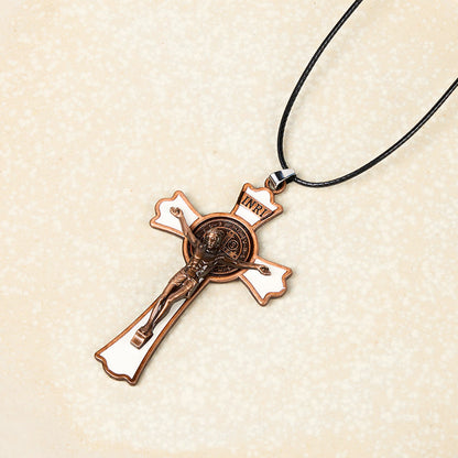 Collana con Pendente Croce di Protezione Divina in Stile Classico Multicolore (6 colori)