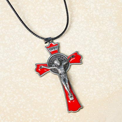 Collana con Pendente Croce di Protezione Divina in Stile Classico Multicolore (6 colori)