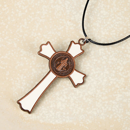 Collana con Pendente Croce di Protezione Divina in Stile Classico Multicolore (6 colori)