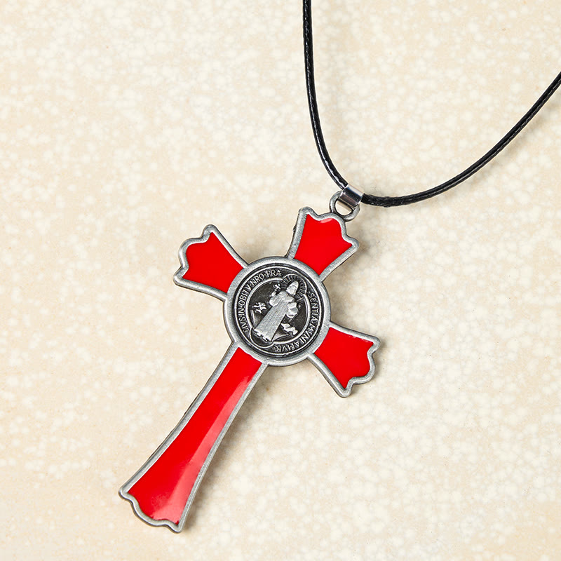 Collana con Pendente Croce di Protezione Divina in Stile Classico Multicolore (6 colori)