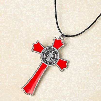 Collana con Pendente Croce di Protezione Divina in Stile Classico Multicolore (6 colori)