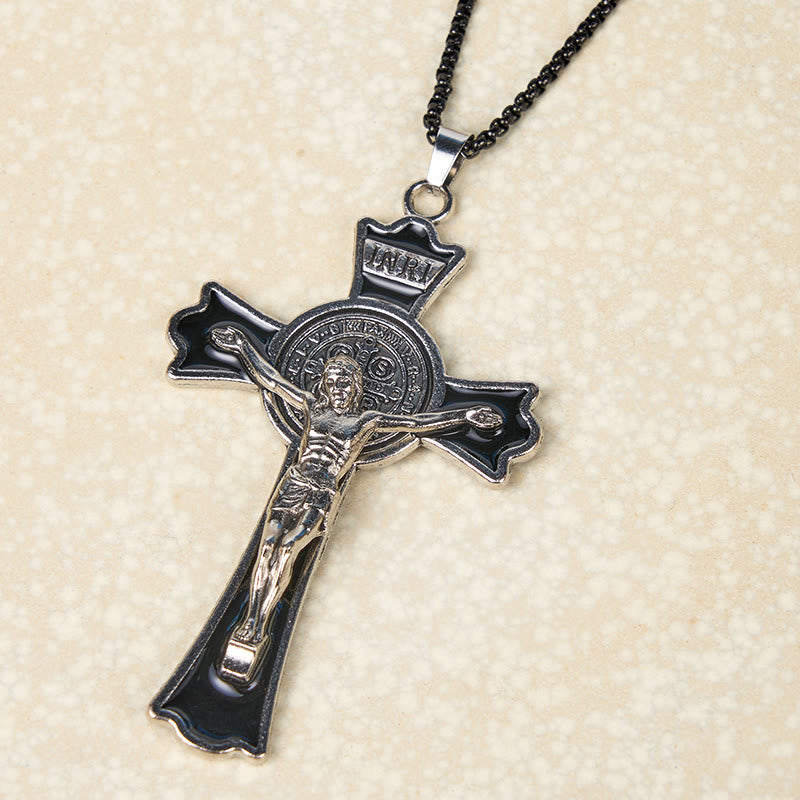 Collana con Pendente Croce di Protezione Divina in Stile Classico Multicolore (6 colori)
