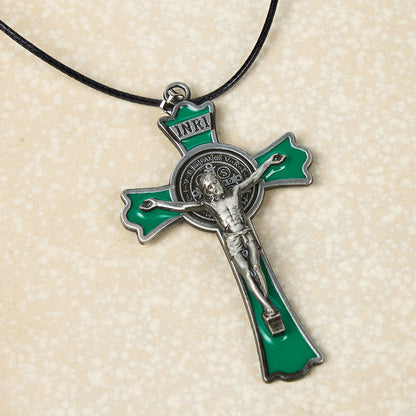 Collana con Pendente Croce di Protezione Divina in Stile Classico Multicolore (6 colori)