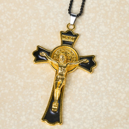 Collana con Pendente Croce di Protezione Divina in Stile Classico Multicolore (6 colori)