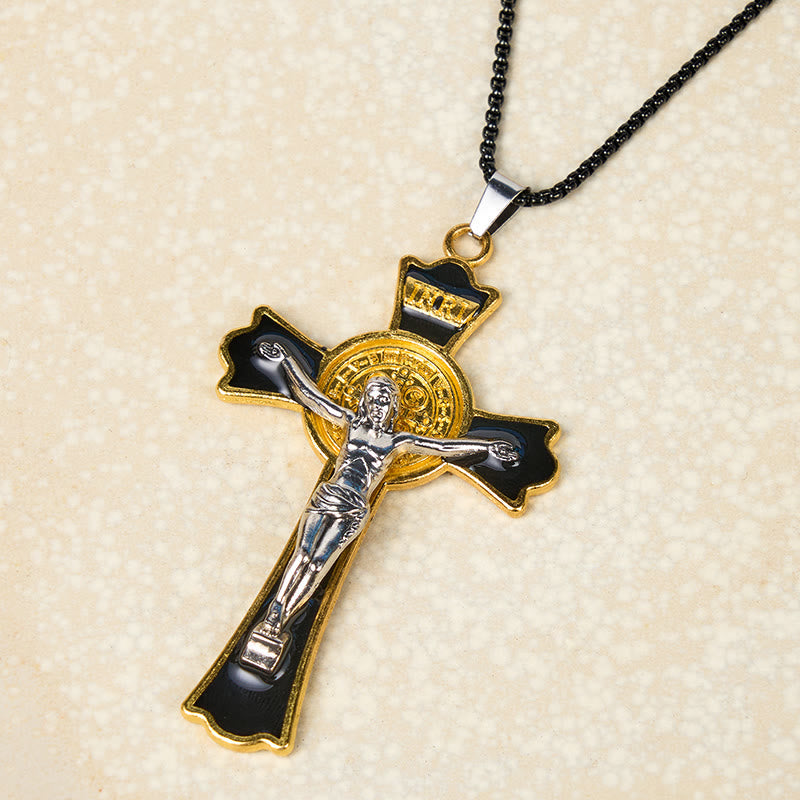 Collana con Pendente Croce di Protezione Divina in Stile Classico Multicolore (6 colori)