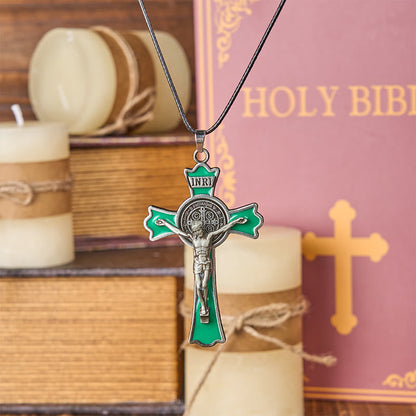 Collana con Pendente Croce di Protezione Divina in Stile Classico Multicolore (6 colori)