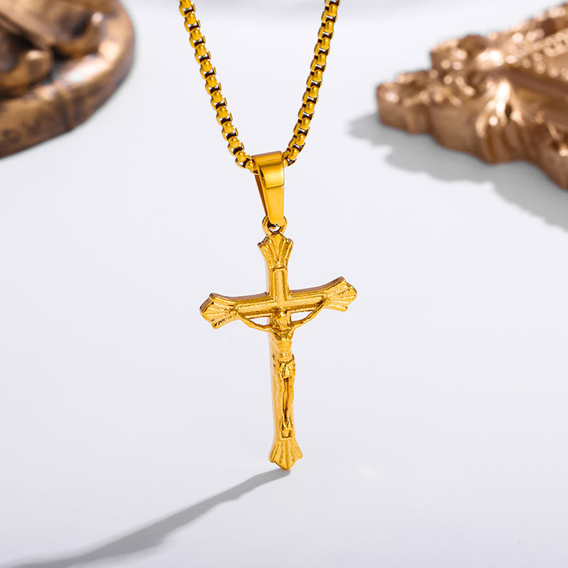 Collana Crocifisso di Gesù Tri - Colore: Una Fusione di Fede e Toni Eleganti