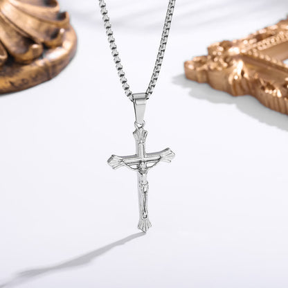 Collana Crocifisso di Gesù Tri - Colore: Una Fusione di Fede e Toni Eleganti