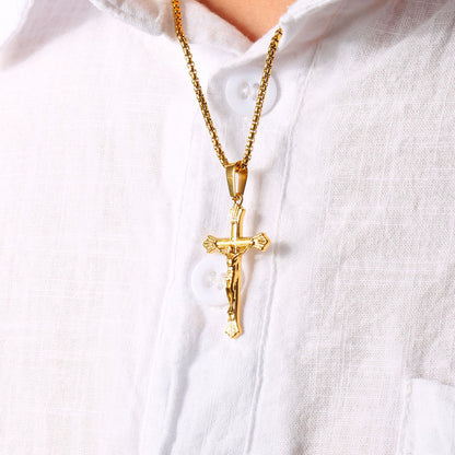 Collana Crocifisso di Gesù Tri - Colore: Una Fusione di Fede e Toni Eleganti