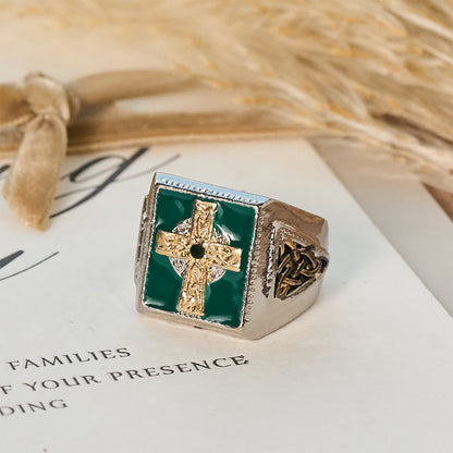Anello Benedizione Celtica Irlandese Vintage & Classico Crocefisso: Un Simbolo di Eleganza