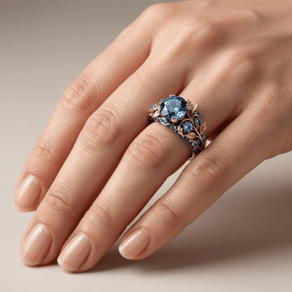 Anello Vintage in Oro con Topazio Blu