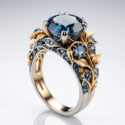 Anello Vintage in Oro con Topazio Blu