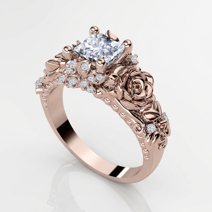 Anello Vintage in Oro Rosa e Zircone