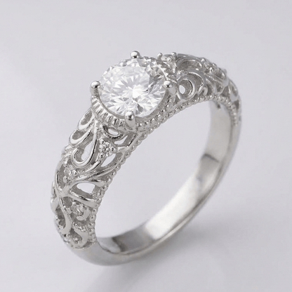 Anello Vintage in Zirconia Argento