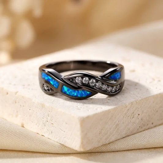 Anello incastonato torcigliato in argento