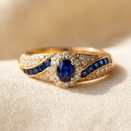 Anello in oro con zaffiro