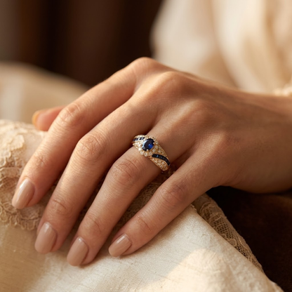 Anello in oro con zaffiro