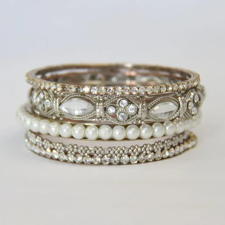 Elegante Set di Anelli Vintage con Perle