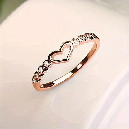 Anello Accento con Cristalli Cuore Aperto