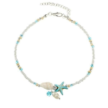 Cavigliera Stella Marina e Conchiglia con Perline – Stile Mare