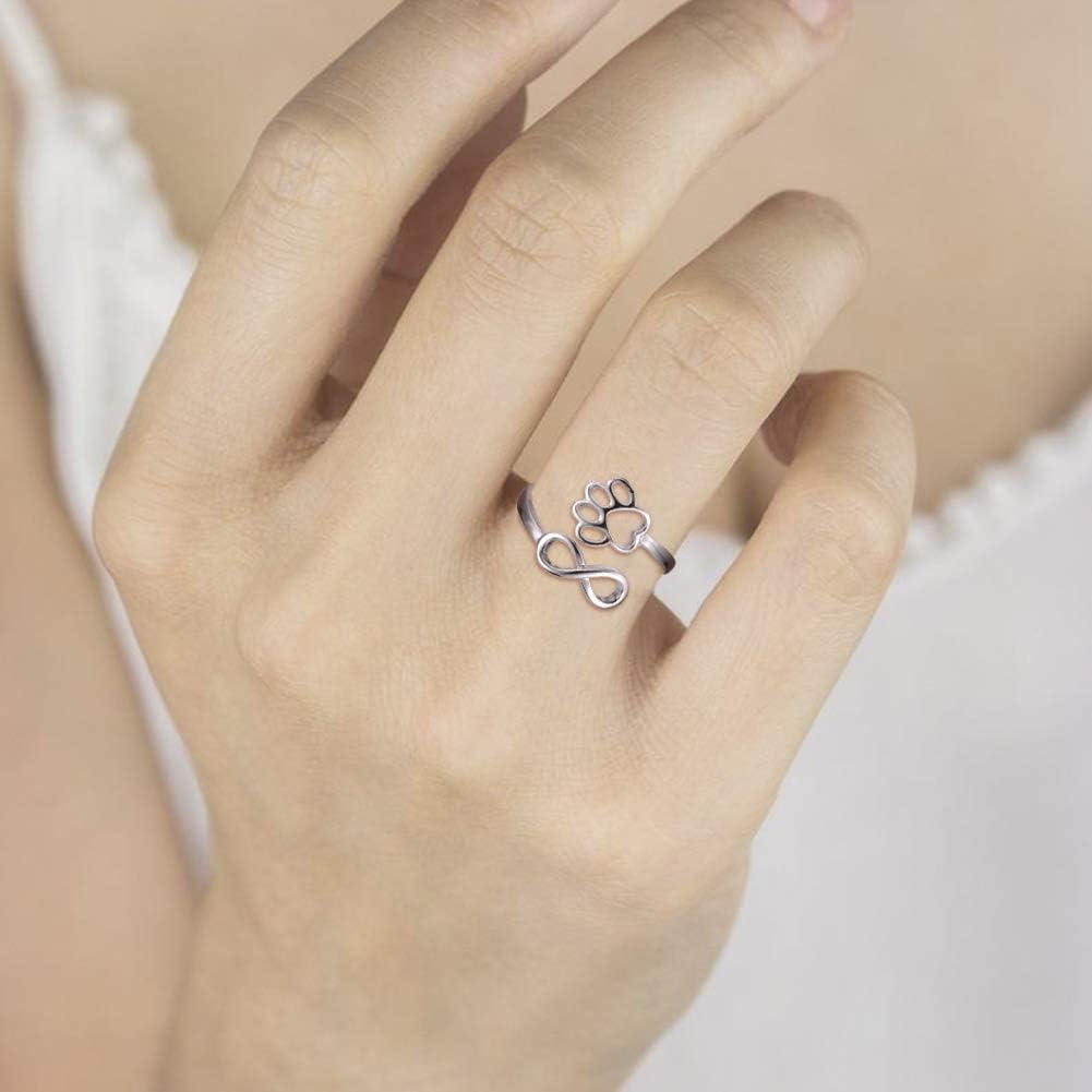 Anello Zampa e Cuore Regolabile in Argento 925 – Fatto a Mano