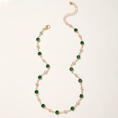 Collana Elira Vescari | Dorata con Pietre Verde Smeraldo