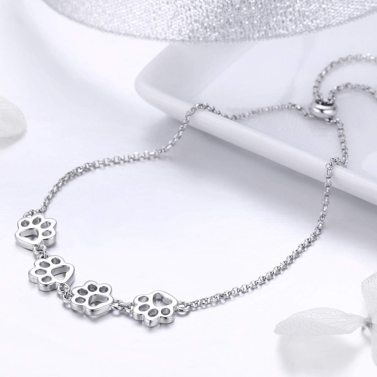 Bracciale Zampe in Argento 925 – Chiusura Scorrevole Regolabile
