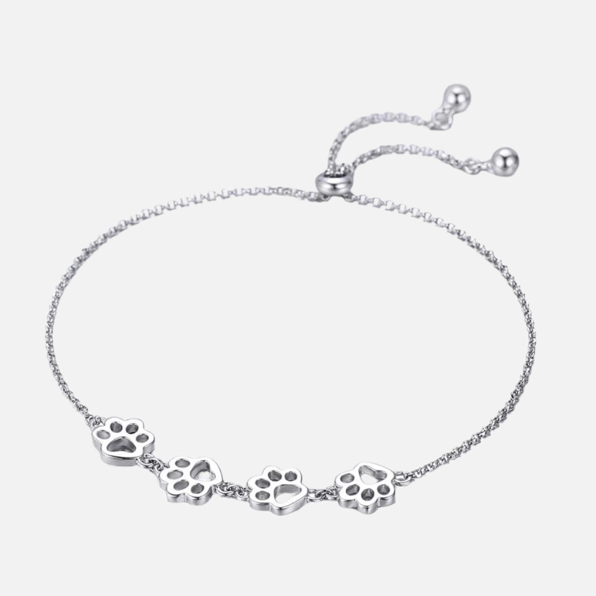 Bracciale Zampe in Argento 925 – Chiusura Scorrevole Regolabile
