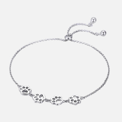 Bracciale Zampe in Argento 925 – Chiusura Scorrevole Regolabile