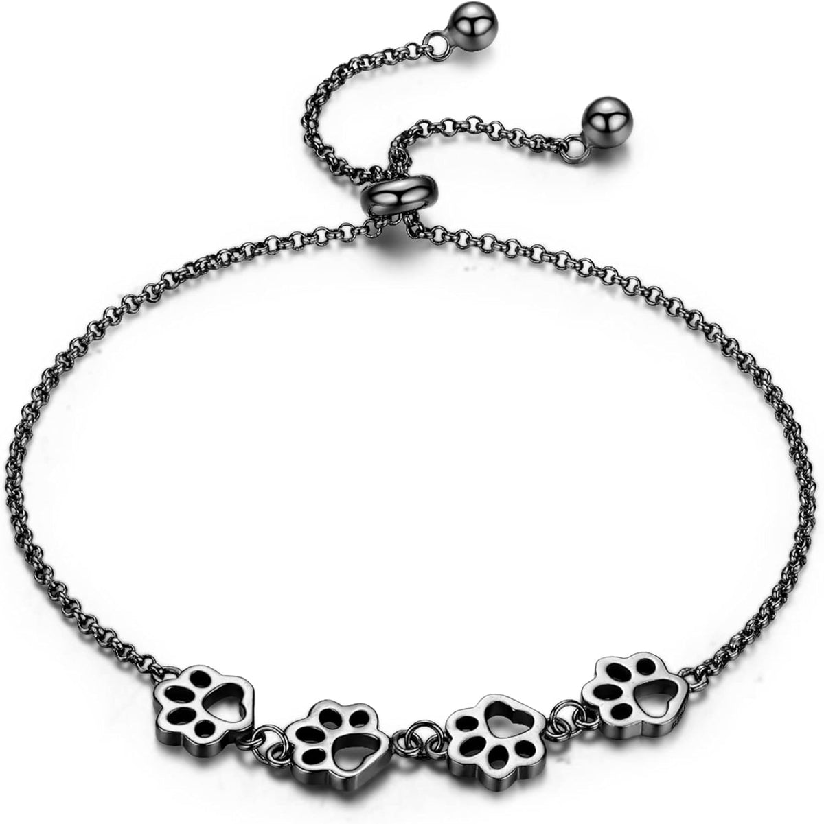 Bracciale Zampe in Argento 925 – Chiusura Scorrevole Regolabile