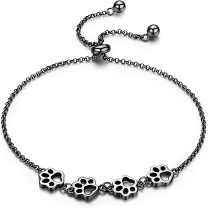 Bracciale Zampe in Argento 925 – Chiusura Scorrevole Regolabile
