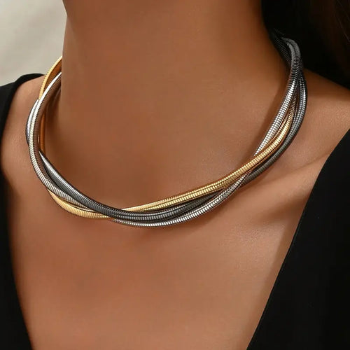 Collana Vintage a Fasce e Maglie